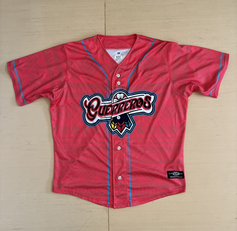 Los Guerreros De Fayetteville MiLB Baseball Sz L Jersey Copa De La Diversion
